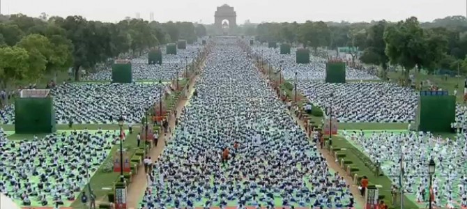 PM Modi at International Day of Yoga event at Rajpath, Delhi