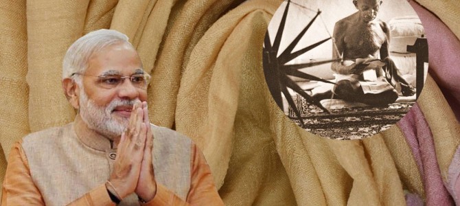 Saying khadi sales had doubled over one year, Prime Minister Narendra Modi today again urged people to purchase khadi products