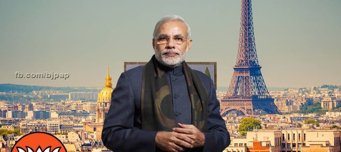 PM Narendra Modi has flown to Paris