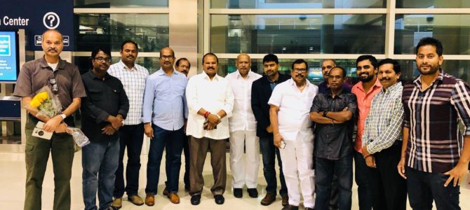 Shri Kanna Lakshmi Narayana, Andhra Pradesh BJP President being Received by OFBJP & APTA members at Detroit state Michigan Airport USA.