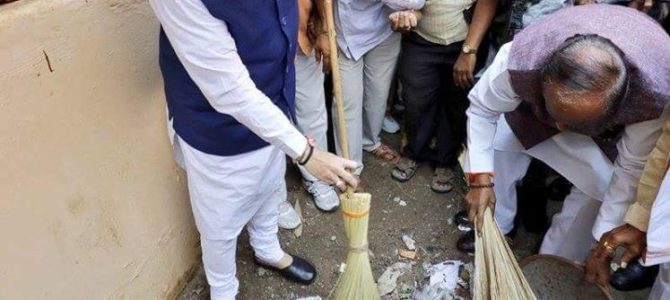 Glimpses of Shri Amit Shah ji participated in Swachhata hi Seva campaign in Hyderabad